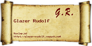 Glazer Rudolf névjegykártya